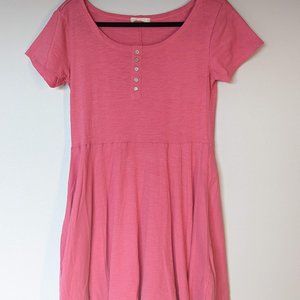SALE Forever 21 Pink T-Shirt Skater Dress w Button